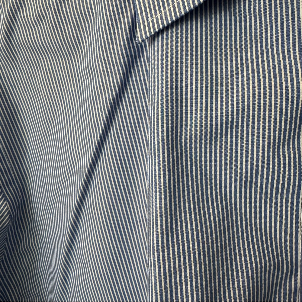 George Men’s Dress Shirt XL (46–48) Blue Pinstripe Long Sleeve Button-Up $15 - Picture 3 of 3